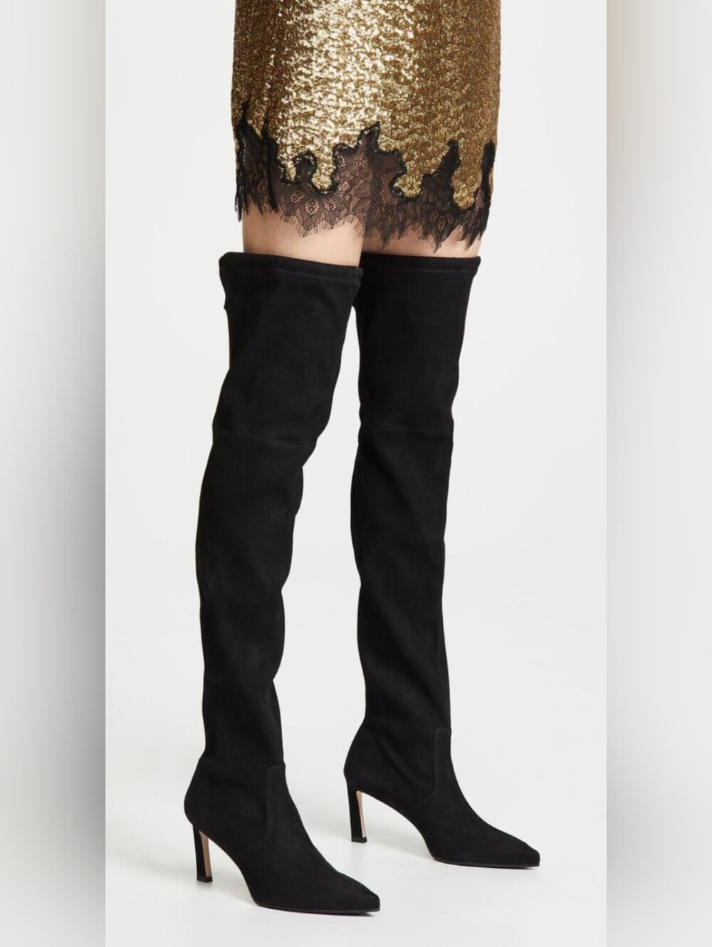 Stuart Weitzman Natalia Stretch Suede Over Knee Boots 40.5